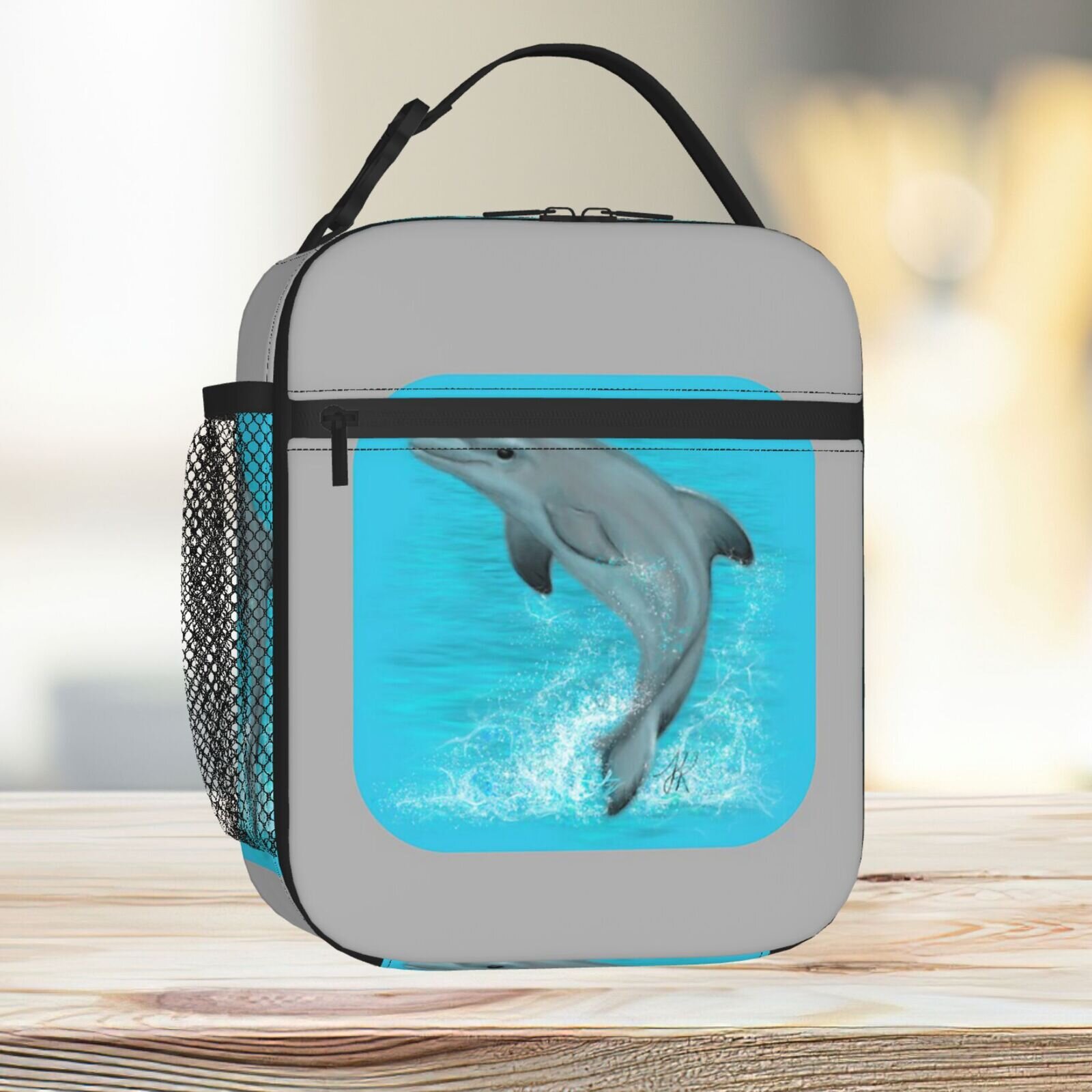 Lunch Bag Happy Dolphin Tote Insulated Cooler Kids School Travel